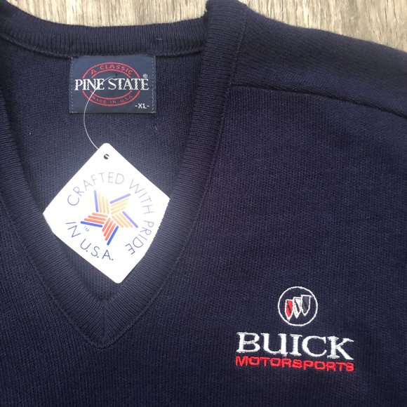 Vintage Deadstock Rare Navy Pine State Buick Motorsports V-Neck Sweater Size XL - Picture 10 of 14
